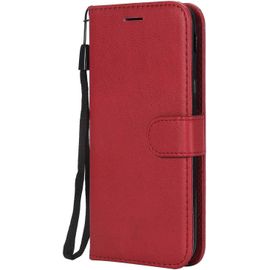 Kal-Coque Pour Galaxy J5 2017, Pu En Cuir Coque Portefeuille Étui Housse, Design Classique Tpu Coque Pour Samsung Galaxy J5 2017 - Rouge
