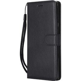 Kalanka-Coque Pour Galaxy Note 9, Pu En Cuir Coque Portefeuille Étui Housse, Design Classique Tpu Coque Pour Samsung Galaxy Note 9 - Noir