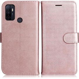 KAL-Coque Pour Oppo A53S / Oppo A32 / Oppo A53 2020 / Oppo A33 2020, Pu En Cuir Coque Portefeuille Étui Housse, Design Classique Tpu Coque Pour Oppo A53S / Oppo A32, Rose
