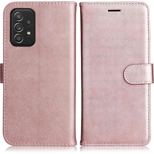 KAL-Coque Pour Galaxy A52 4G / Galaxy A52 5G / Galaxy A52S 5G, Pu En Cuir Coque Portefeuille Étui Housse, Design Classique Tpu Coque Pour Samsung Galaxy A52 4G / A52 5G / A52S 5G, Rose