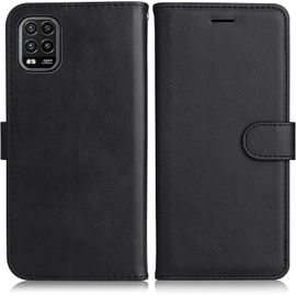 Kal-Coque Pour Xiaomi Mi 10 Lite 5g, Pu En Cuir Coque Portefeuille Étui Housse, Design Classique Tpu Coque Pour Xiaomi Mi 10 Lite 5g, Noir