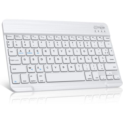 ChenQuanSarl-Clavier Bluetooth Pour Ipad/Ipad Pro/Ipad Air/Tablette Samsung/Xiaomi Pad/Lenovo/Mac,Azerty Français Clavier Léger Rechargeable Portables Pour Système Ios,Android,Windows,Blanc