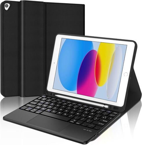 Clavier pour iPad 9 ème - Coque Clavier pour iPad 10,2 Pouces (9ème 2021 / 8ème 2020 / 7ème 2019), Trackpad Multi-Touch, AZERTY