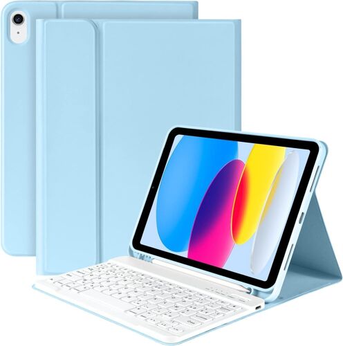 Coque Clavier Pour Ipad 10ème Génération, Azerty Français, Housse Clavier Pour Ipad 10-A2696/A2757/ A2777, Amovible Clavier Bluetooth Sans Fil Pour Ipad 10ème Gén 2022 10.9 Pouces
