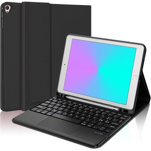 Clavier avec Touchpad pour iPad 9eme Generation, AZERTY Clavier avec Pavé Tactile pour iPad 10.2"" 9e/8e/7e Generation, Détachable Clavier avec Porte-Crayon, Noir