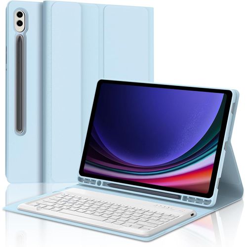 Keyboard Case For Samsung Galaxy Tab S9 Plus 12.4 Inch 2023 - Samsung Tab S9 Fe+ Keyboard, Box With Pen Holder, Keyboard - Italian Layout Bluetooth Magnetic Detachable Keyboard, Blue