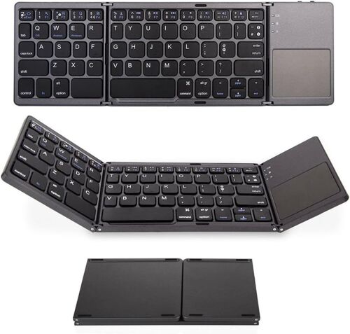 Clavier Bluetooth Pliable Clavier sans Fil avec Trackpad Fonction de Clic de Souris Mini Clavier Rechargeable pour Ordinateurs Portables Téléphones Mobiles Tablettes Compatibles ?;;;