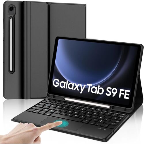 Clavier avec Trackpad pour Samsung Galaxy Tab S10 FE 10.9"" 2025/S9 FE 10.9"" 2023/S9 11"" 2023, AZERTY Francais Clavier Detachable avec Trackpad pour Galaxy Tab S9 FE/S10 FE 10.9"", Noir