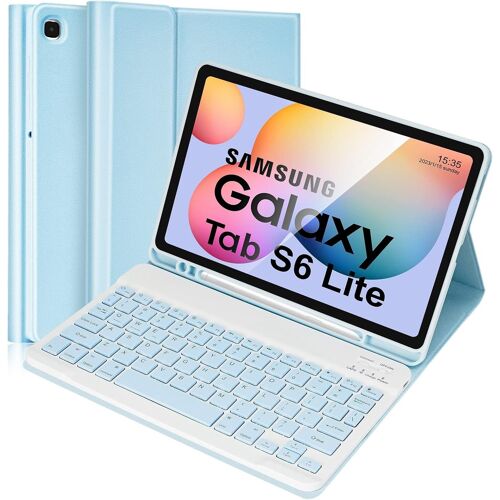 Samsung Galaxy S6 Lite Case with Keyboard, Built-in S Pen Holder 2022 (SM-P613/P619), Blue