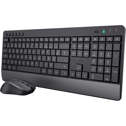 Trezo Ensemble Clavier Souris sans Fil, Configuration AZERTY Français, Conception Durable, Clavier Silencieux et Ergonomique, Batterie Longue Durée 48 Mois, 2.4 GHz, PC, Portable, Ordinateur