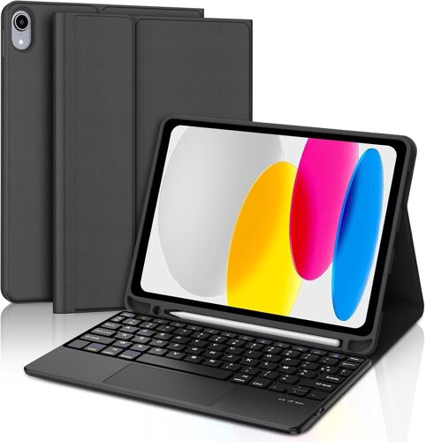 Clavier Ipad (A16) 11ème Génération 11 Pouces 2025/Ipad 10ème Génération 10.9¿ 2022 Avec Trackpad, Étui Clavier Touchpad Azerty Sans Fil Bluetooth Pour Ipad 10eme/11eme, Noir