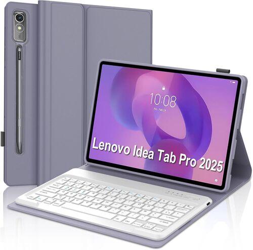 Clavier pour Lenovo Idea Tab Pro 12.7"" 2025, Coque pour Lenovo Idea Tab Pro avec AZERTY Français Clavier Bluetooth Magnétique Détachable pour Idea Tab Pro 12.7"" TB375FC, Violet