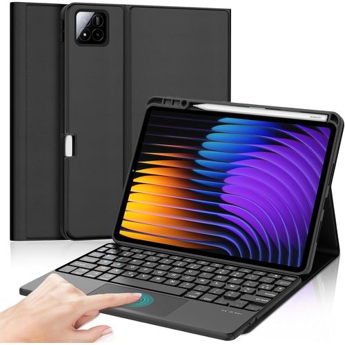 Clavier Xiaomi Pad 7/7 Pro 11.2"" 2025 Avec Trackpad, Coque Clavier Xiaomi Pad 7 Avec Touchpad, Rechargeable Clavier Azerty Détachable Pour Xiaomi Pad 7/7 Pro 11.2"" 2025, Noir[Z1141]
