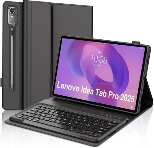 Clavier pour Lenovo Idea Tab Pro 12.7"" 2025, Coque pour Lenovo Idea Tab Pro avec AZERTY Français Clavier Magnétique Détachable Bluetooth pour Tablette Idea Pro 12.7"" TB375FC, Noir