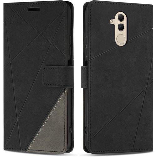 Kal-Coque Pour Huawei Mate 20 Lite, Protection Housse Etui En Cuir Pu Portefeuille Avec Emplacements Cartes Et Fonction Support Pour Huawei Mate 20 Lite, Noir