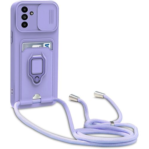 Kal-Cordon De Coque Compatible Avec Samsung Galaxy S25 Plus, Collier Pour Étui Colliers De Cellulaire, Silicone Cover Protection De La Caméra Étui Lanyard Case-Pourpre