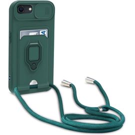 Eryi-Cordon De Coque Compatible Avec Iphone 6/6s/7/8/Se 2020, Collier Pour Étui Colliers De Cellulaire, Silicone Cover Protection De La Caméra Étui Lanyard Case-Vert Foncé
