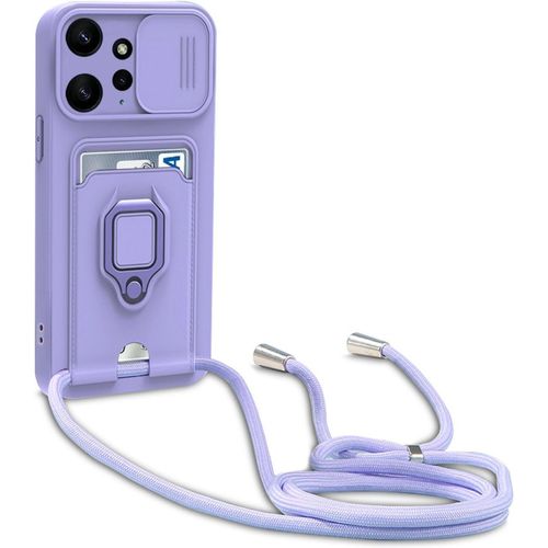 Cordon De Coque Compatible Avec Xiaomi Redmi Note 12 4g, Collier Pour Étui Colliers De Cellulaire, Silicone Cover Protection De La Caméra Étui Lanyard Case-Pourpre
