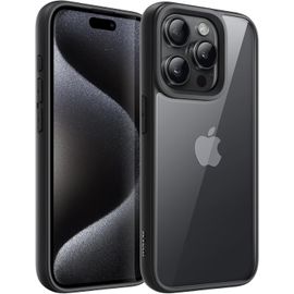Coque Pour Iphone 15 Pro Max 6,7 Pouces, Étui Housse Antichoc Bumper, Cadre En Tpu Mat De Couleur Unie, Dos Transparent Anti-Rayures (Titane Noir)[Wke00095]