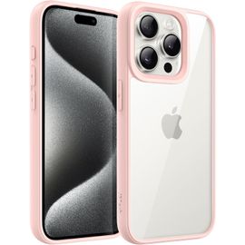 Coque Pour Iphone 15 Pro Max 6,7 Pouces, Étui Housse Antichoc Bumper, Cadre En Tpu Mat De Couleur Unie, Dos Transparent Anti-Rayures (Rose)[Wke00097]