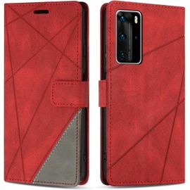 Kal-Coque Pour Huawei P40 Pro / P40 Pro Plus, Protection Housse Etui En Cuir Pu Portefeuille Avec Emplacements Cartes Et Fonction Support Pour Huawei P40 Pro / P40 Pro Plus, Rouge