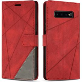 Kal-Coque Pour Samsung Galaxy S10 Plus, Protection Housse Etui En Cuir Pu Portefeuille Avec Emplacements Cartes Et Fonction Support Pour Samsung S10 Plus, Rouge