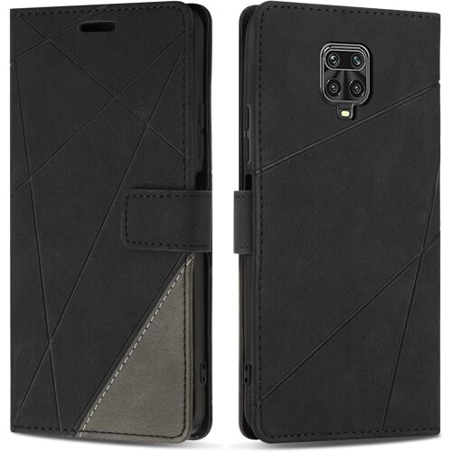 KAL-Coque Pour Redmi Note 9S / Redmi Note 9 Pro/Redmi Note 9 Pro Max, Protection Housse Etui En Cuir Pu Portefeuille Avec Emplacements Cartes Et Fonction Support Pour Redmi Note 9S, Noir