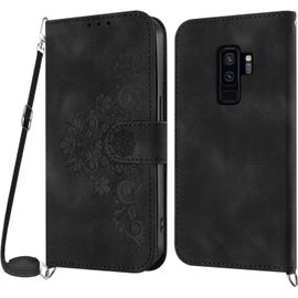 Ayu-Coque Pour Samsung Galaxy S9 Plus Avec Cordon, Etui Pour Samsung S9 Plus Avec Cordon Collier, Housse En Cuir Pu Avec [Bandoulière Réglable] Lanyard Case Cover (Noir)