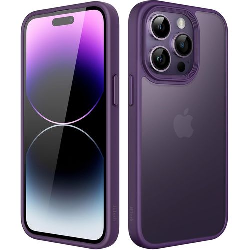 Ljhid-Coque Mat Pour Iphone 14 Pro Max 6,7 Pouces, Protection Antichoc Qualité Militaire, Étui Housse Arrière Translucide Givrée, Anti-Empreintes Digitales (Violet Intense)