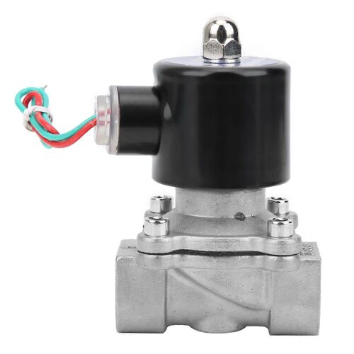 Électrovanne électrique 3/4 po en acier inoxydable 304, normalement fermée, action directe, pour air, eau, huile, DC12 V