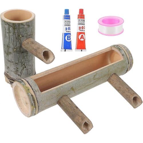 Ensemble De Fontaine À Eau En Bambou Ornement Pour Aquarium Fontaine À Vélo En Bambou Ornement En Bambou