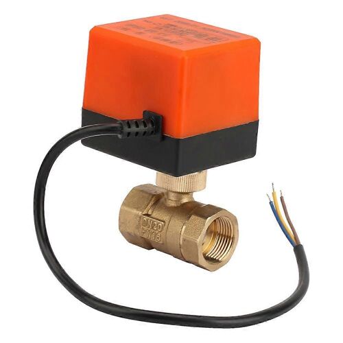 Vanne à boisseau sphérique motorisée en laiton, vanne électrique 2 voies, 3 fils, commande 1 point, G3/4 DN20, 220 V CA
