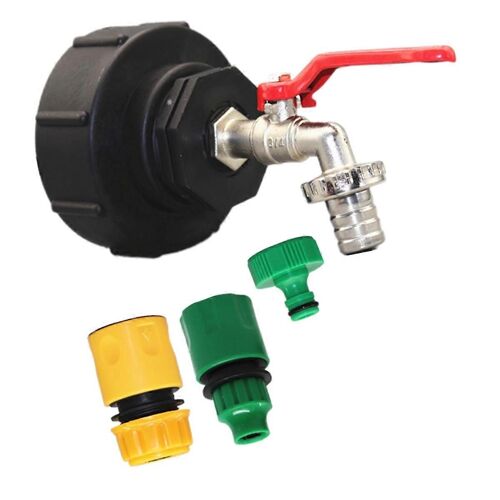Robinet de sortie IBC 3/4 pouce Adaptateur IBC S100x8 Laiton Robinet de sortie à bille IBC Robinet de sortie Réservoir de pluie AC
