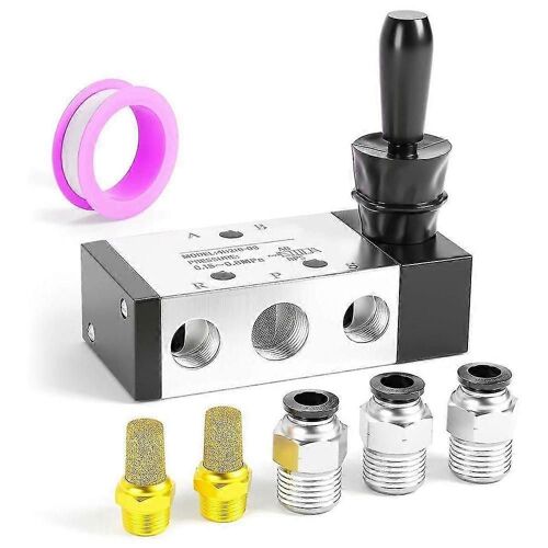 Électrovanne pneumatique à levier manuel 1/4 po NPT 5 voies 3 positions, commande manuelle Push-Pull 4H210-08 js