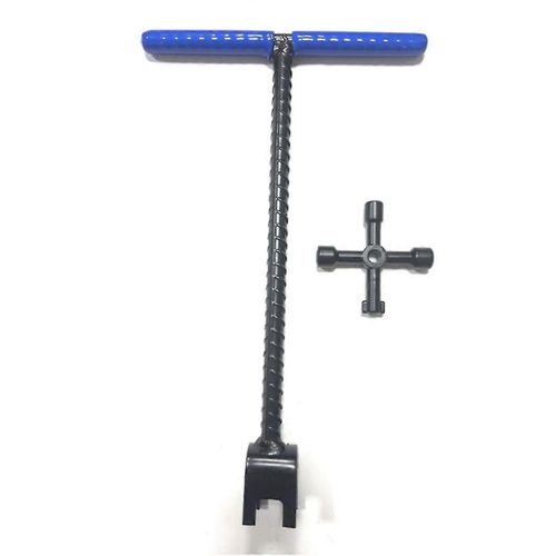 Clé à molette de type T, outil de fermeture de vanne en acier fileté pour usage intensif, comprend un Ut à 4 voies