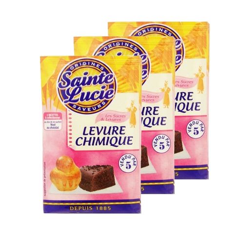 Lot 3x Levure Chimique - Sainte Lucie - 5 Sachets 10g