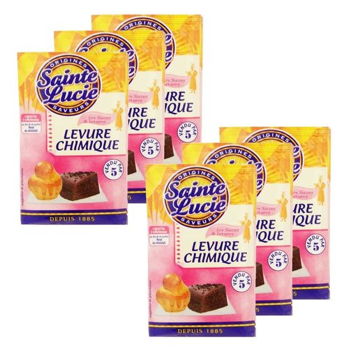 Lot 6x Levure Chimique - Sainte Lucie - 5 Sachets 10g