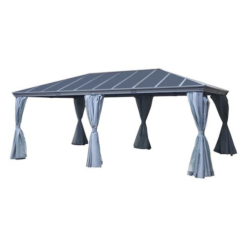 Pergola Belize En Aluminium Et Polycarbonate 6 X 3,6 M - Hespéride