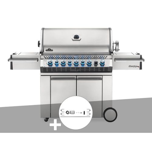 Barbecue à gaz Napoleon Prestige Pro 665 SIB inox + Rôtissoire