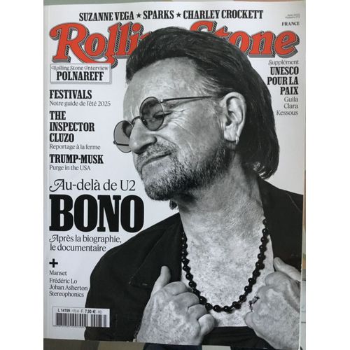 Rolling Stone 173 Bono Manset Suzanne Vega Sparks Charley Crockett The Inspector Cluzo Stereophonics Interview Polnareff Iggy Pop Guila Clara Kessous Supplement Unesco