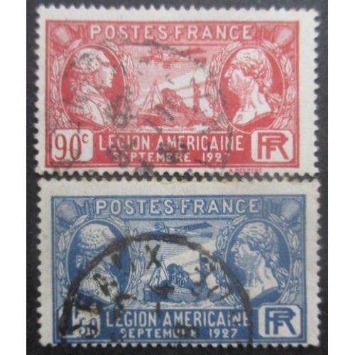 France N°244 Et 245 Légion Américaine Oblitérés