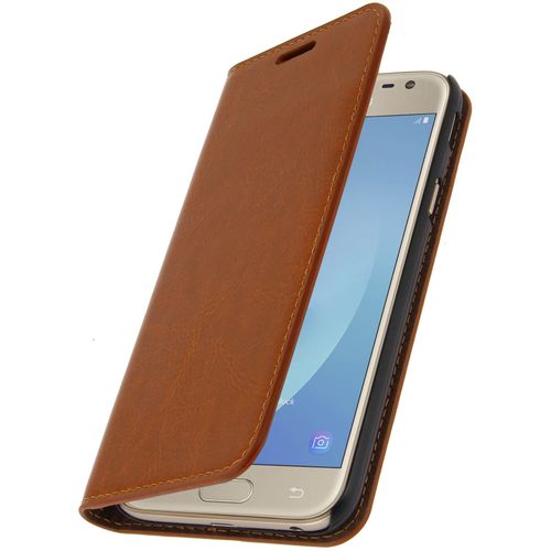 Etui Galaxy J5 2017 Housse Folio Cuir Protection Intégrale - Camel