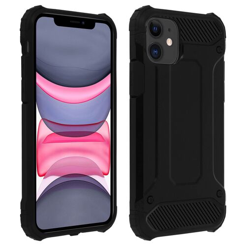 Coque Apple iPhone 11 Design Relief Bi-matière Robuste Antichute 1,8m noir