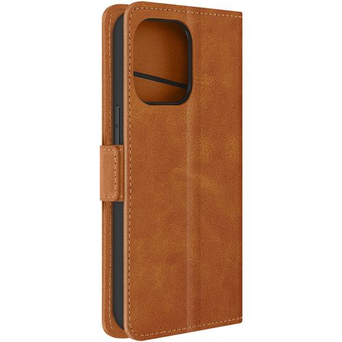 Étui Pour Iphone 15 Pro Max Portefeuille Support Vidéo Collection Pocket Marron
