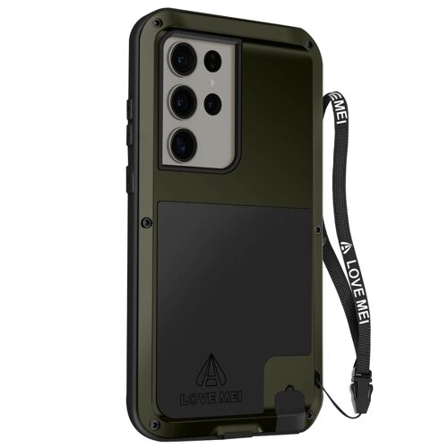 Coque Love Mei Pour Samsung S23 Ultra Intégrale Antichoc Antichute Etanche Kaki
