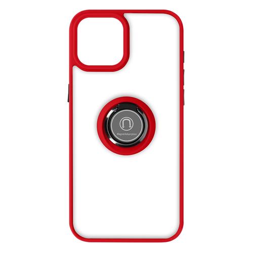 Coque pour iPhone 15 Plus Hybride Bague Métallique Support Vidéo Ringrip Rouge
