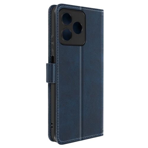 Étui pour Realme C51 Porte-carte Support Vidéo Série Vintage Bleu