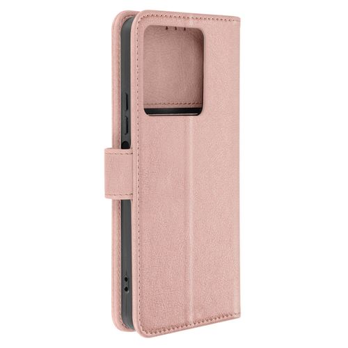 Étui Pour Xiaomi Redmi Note 13 5g Portefeuille Et Support Vidéo Rose Champagne