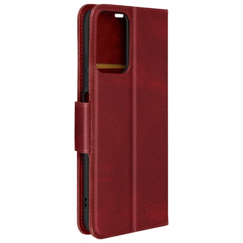 Étui pour Motorola Moto G34 Clapet Portefeuille Support Dragonne Bordeaux