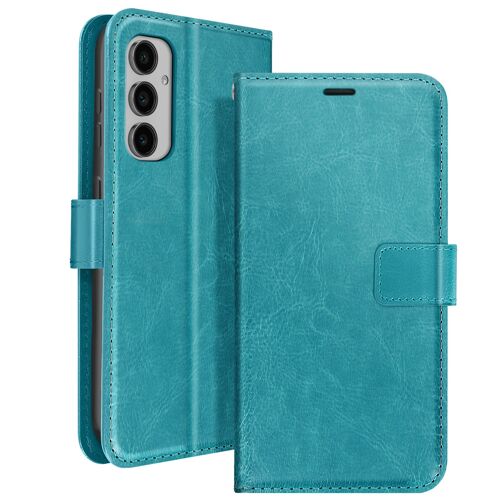 Étui pour Samsung Galaxy S24 FE Portefeuille avec Dragonne Mayaxess Turquoise